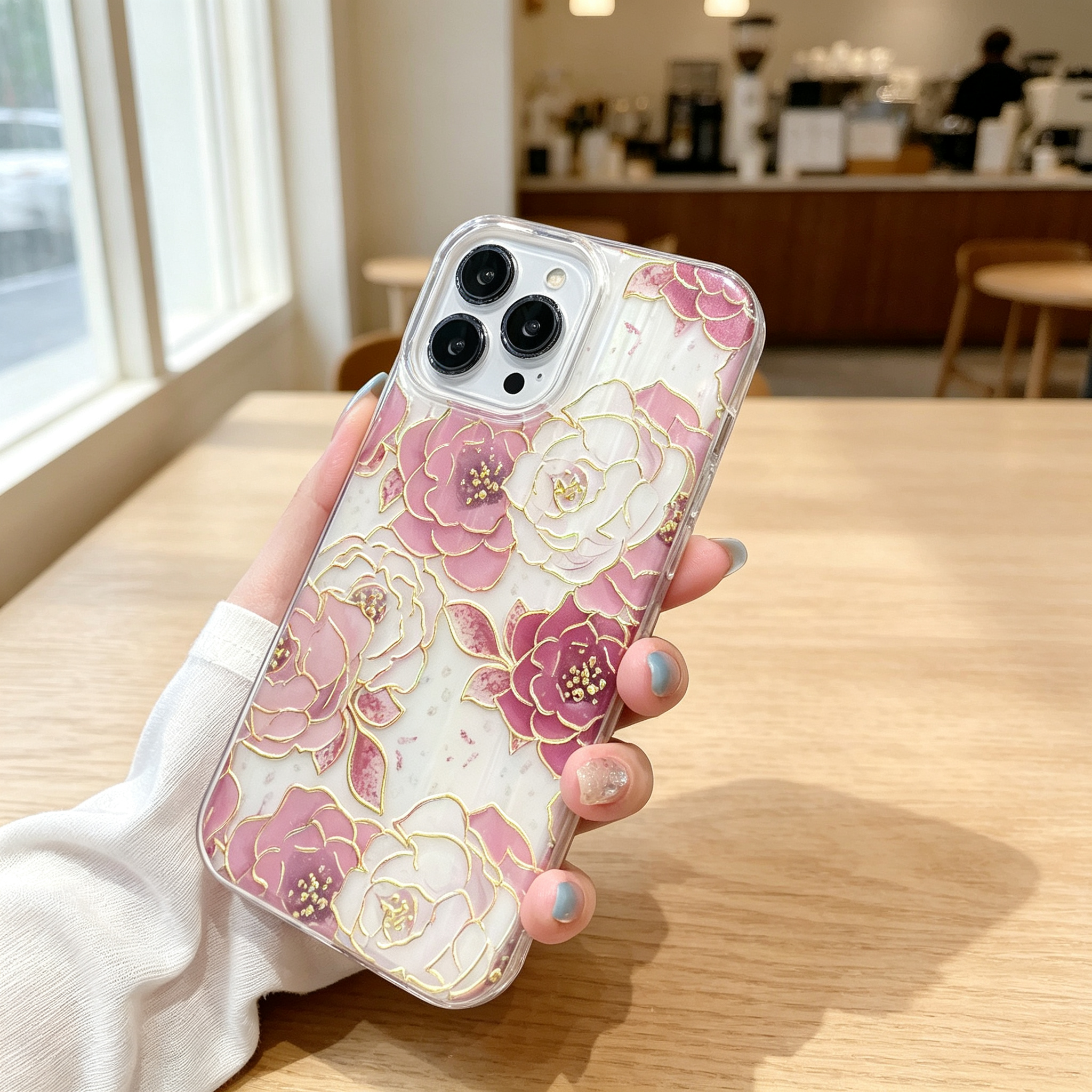 Dark Pink Peony 3-in-1 Full-Cover iPhone 11 Case