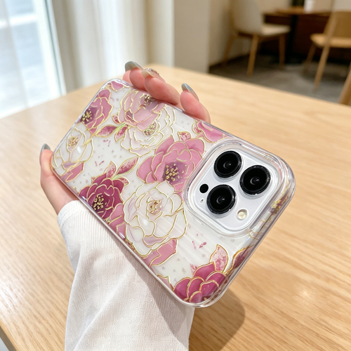 Dark Pink Peony 3-in-1 Full-Cover iPhone 11 Case
